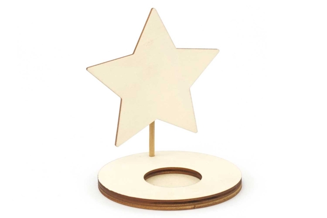 Photophore star bois - Bougeoirs et photophores à décorer - 10doigts.fr