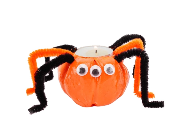 Photophores citrouilles d'Halloween - Pâtes à modeler autodurcissantes - 10doigts.fr