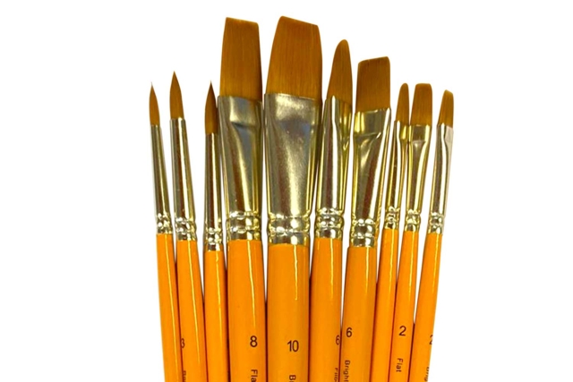 pinceaux acrylique - Pinceaux poils synthétiques - 10doigts.fr