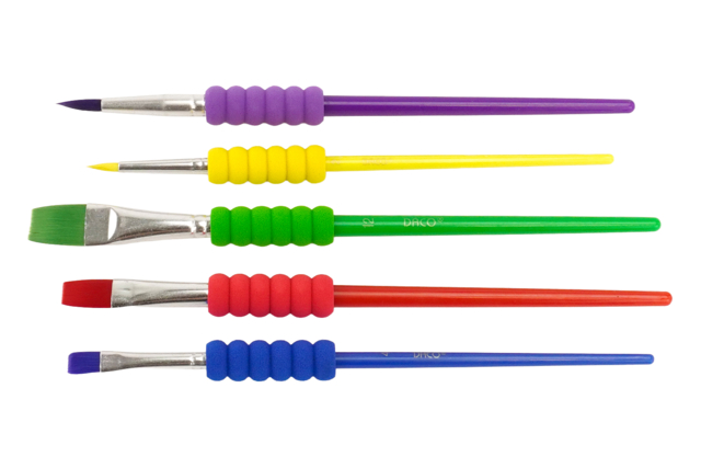 pinceaux enfants ergonomiques - Pinceaux poils synthétiques - 10doigts.fr