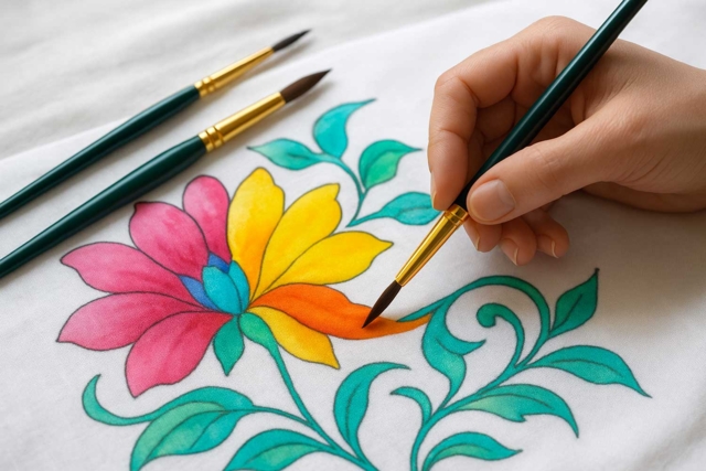 pinceaux pour peinture sur soie - Peinture sur soie - 10doigts.fr