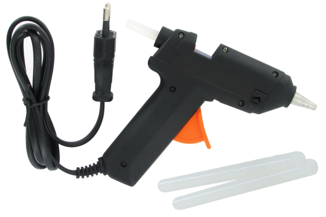 pistolet à colle noir - Colles scolaires : bâton, blanche, gel et colle forte - 10doigts.fr