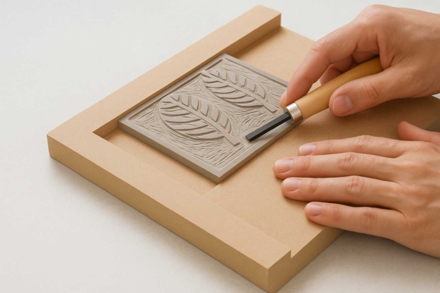 Planche de sécurité pour linogravure - Matériel de linogravure : s'initier à l'impression d'estampes maison - 10doigts.fr
