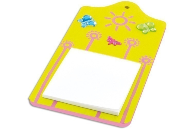 Planchette pense-bête avec bloc fantaisie - Objets en bois à décorer pour la cuisine - 10doigts.fr