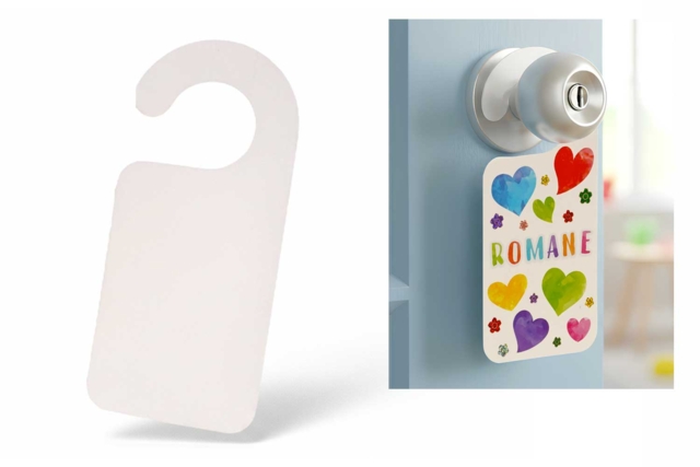 Plaque de porte en carton blanc - Plaque de porte en bois à décorer - 10doigts.fr