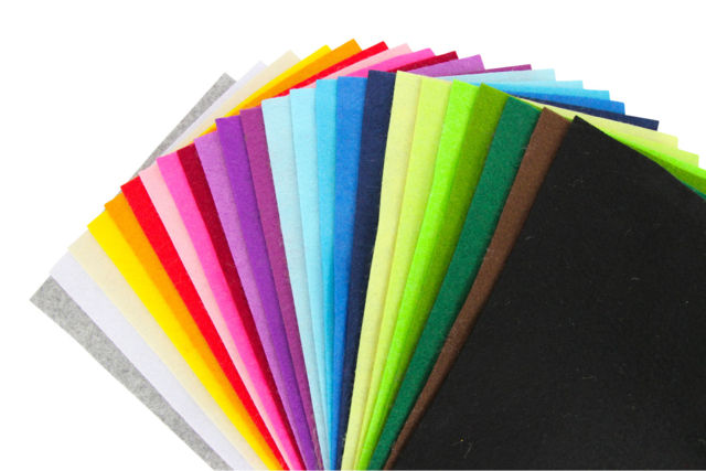 plaques de feutrine colorée - Feuilles de feutrine - 10doigts.fr