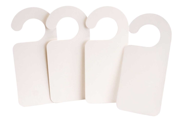Plaques de porte en carton blanc - 6 pièces - Plaque de porte en bois à décorer - 10doigts.fr