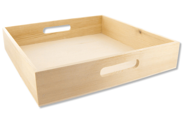 Plateau carré - Plateaux en bois à décorer - 10doigts.fr