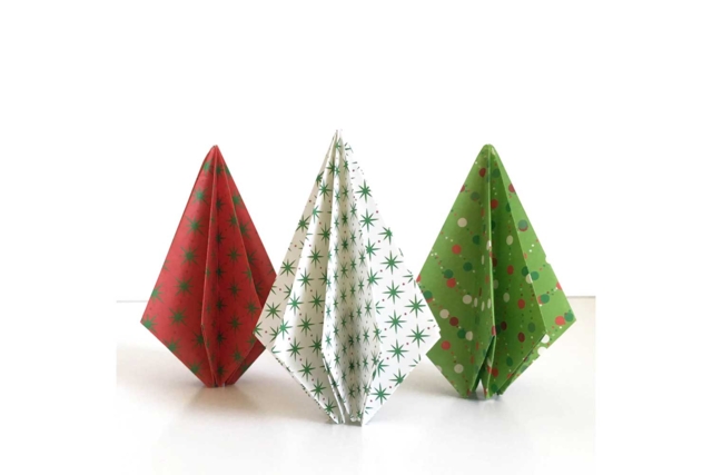 pliage origami de noël - Papiers Origami - 10doigts.fr