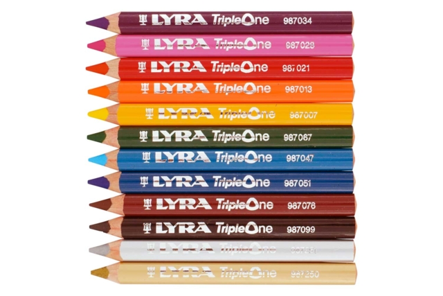 pochette 12 Crayons de couleur Triple-One - Crayons de couleur pour enfants : du premier gribouillage au dessin d'artiste - 10doigts.fr