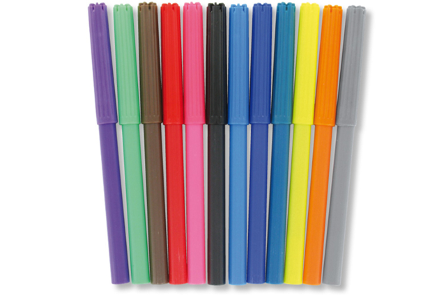 Pochette de 12 feutres pointes moyennes  - Feutres pointes moyennes : l'outil polyvalent pour le dessin et l'école - 10doigts.fr