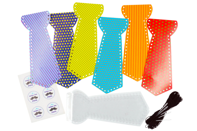 pochettes bonbons cravates - Kits créatifs Fête des Pères : des coffrets tout-en-un pour papa - 10doigts.fr