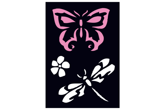 pochoir papillon libellule - Pochoirs adhésifs : la solution parfaite pour des motifs nets et sans bavure - 10doigts.fr