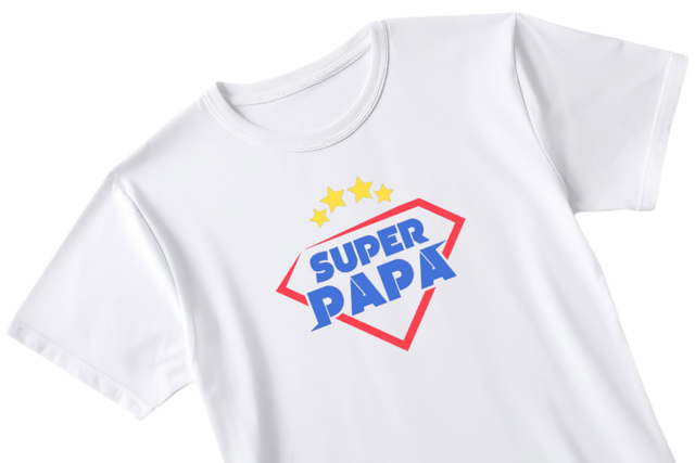 pochoir super papa tshirt - Pochoirs pour s'initier au dessin et à la peinture - 10doigts.fr