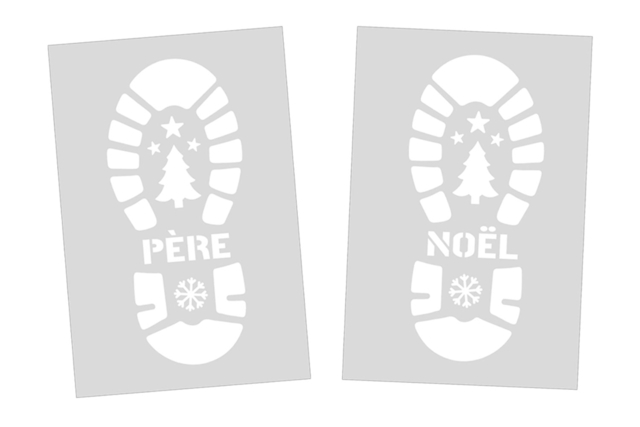 Pochoirs noel empreintes bottes du Père-Noël - Pochoirs et tampons de Noël - 10doigts.fr