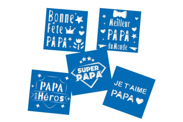 pochoirs papa - Pochoirs pour s'initier au dessin et à la peinture - 10doigts.fr