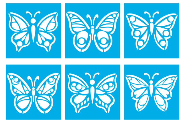 pochoirs papillons assortis - Pochoirs animaux : l’accessoire idéal pour créer vos univers sauvages - 10doigts.fr