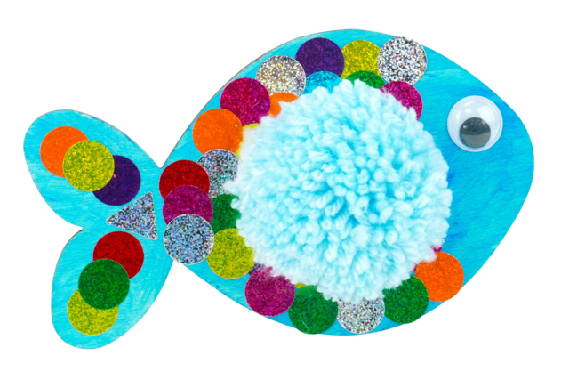 poisson pompon - Gommettes formes assorties : un univers pour créer sans limite - 10doigts.fr