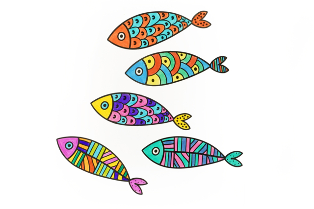 poissons d'avril à colorier - Supports de Pâques à décorer - 10doigts.fr