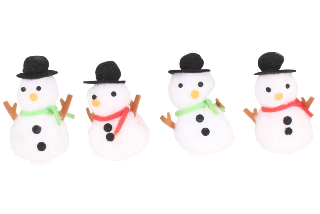 Pompon Bonhomme Neige Noel - Petites décorations de Noël - 10doigts.fr