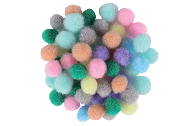 pompons couleurs pastels - Pompons pour bricolage créatif - 10doigts.fr