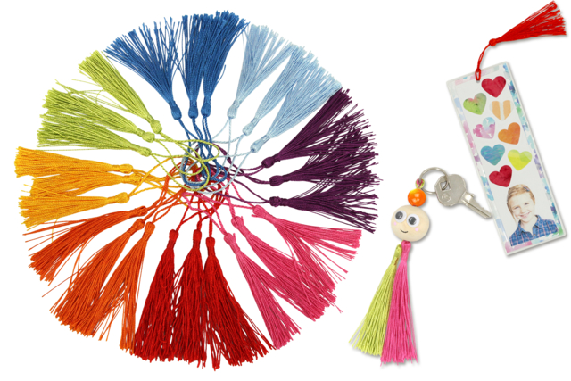 pompons long coloré - Pompons pour bricolage créatif - 10doigts.fr