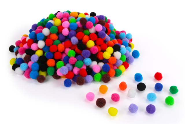 pompons multicolores - Pompons pour bricolage créatif - 10doigts.fr