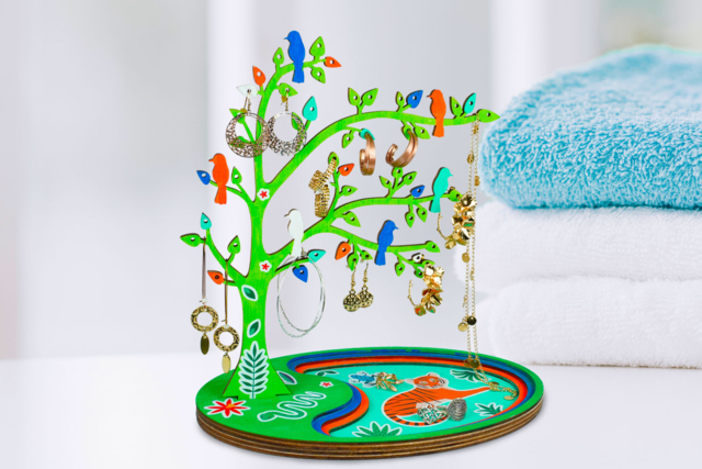 PORTE BIJOUX JUNGLE - Boîtes et supports à bijoux : l'écrin de vos créations - 10doigts.fr
