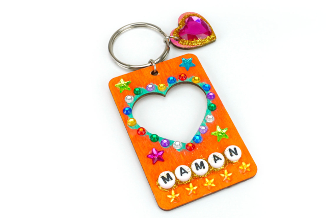 porte-clé coeur lettres alphabet - Bijoux messages - 10doigts.fr