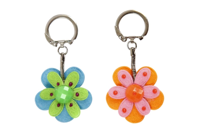 porte-clé fleurs feutrine - Décorations fleurs et feuilles : ajoutez une touche de nature à toutes vos créations - 10doigts.fr