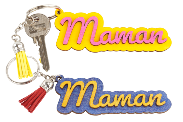 Porte-clé Maman - Bijoux et porte-clés en bois à décorer - 10doigts.fr