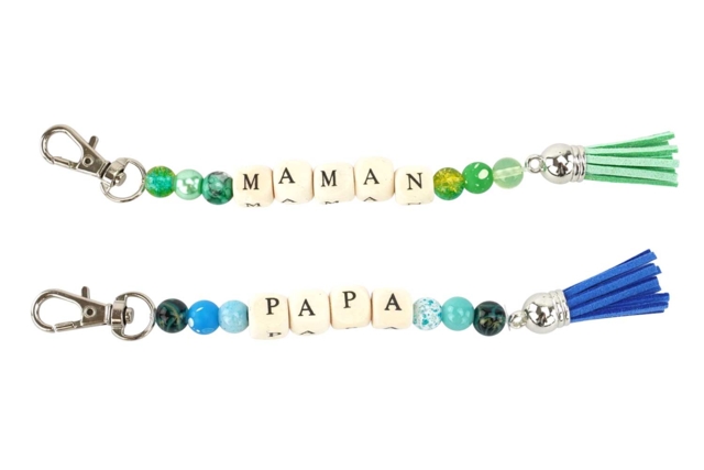porte clef alphabet parents - Perles Alphabet - 10doigts.fr