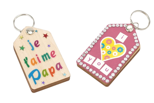 Porte clef maman - Bijoux et porte-clés en bois à décorer - 10doigts.fr