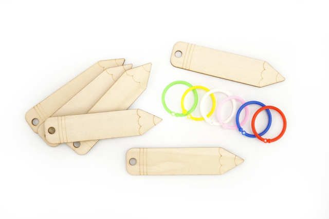 Porte Clefs cadeau fin annee bois - Bijoux et porte-clés en bois à décorer - 10doigts.fr