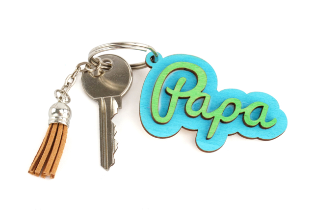 Porte cléfs Fete des Peres - Bijoux et porte-clés en bois à décorer - 10doigts.fr