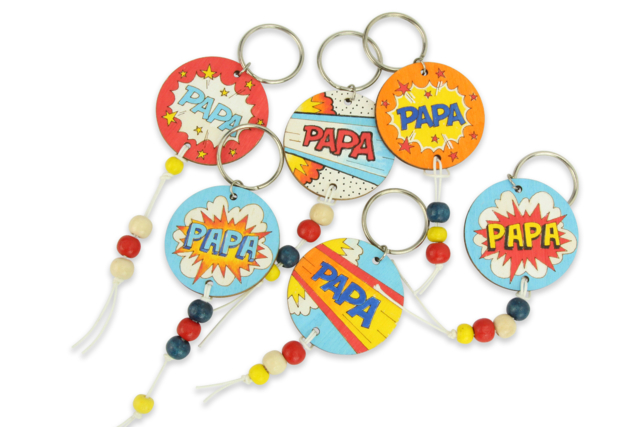 porte clefs papa - Kits créatifs Fête des Pères : des coffrets tout-en-un pour papa - 10doigts.fr