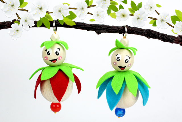 Porte-clés Fées du Printemps - Feuilles de feutrine - 10doigts.fr