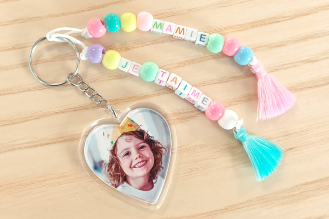 Porte-clés fête photo - Thème pastel - 10doigts.fr