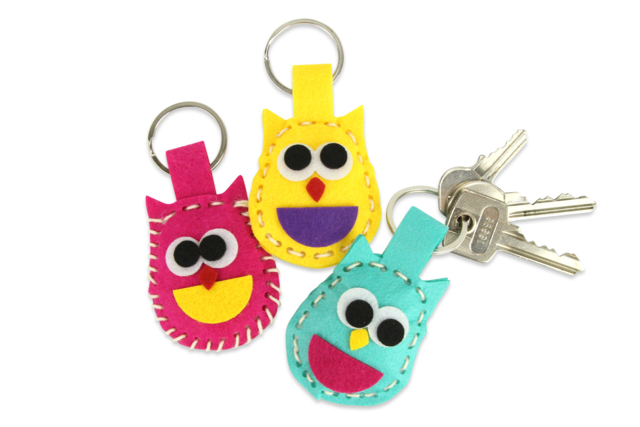 porte clés hiboux - Kits Mercerie - 10doigts.fr