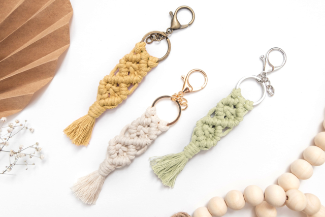 porte clés macramé - Fils pour macramé - 10doigts.fr