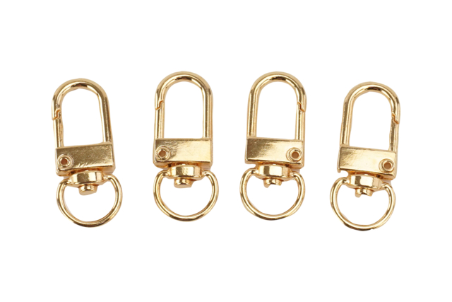 porte clés mousqueton dorés - Clips et mousquetons : les finitions pour vos accessoires DIY - 10doigts.fr