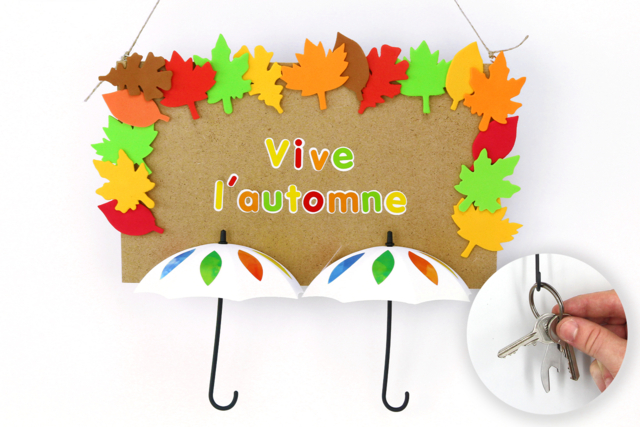 Porte-clés mural d'automne - Accroches et adhésifs pour créations murales - 10doigts.fr