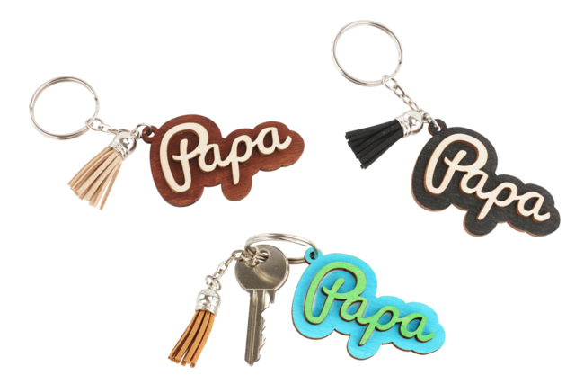 Porte clés Papa - Bijoux et porte-clés en bois à décorer - 10doigts.fr
