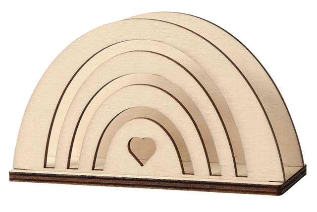 porte courrier arc en ciel en bois - Objets en bois à décorer pour le bureau - 10doigts.fr
