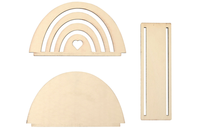 porte courrier arc en ciel - Objets en bois à décorer pour le bureau - 10doigts.fr