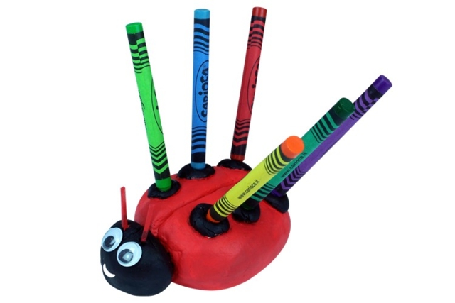 Porte-crayons Coccinelle - Accessoires en bois - 10doigts.fr
