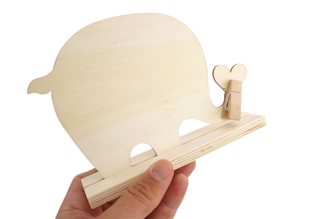 Porte-photo Éléphant en bois  à décorer - Cadres photo en bois à décorer - 10doigts.fr