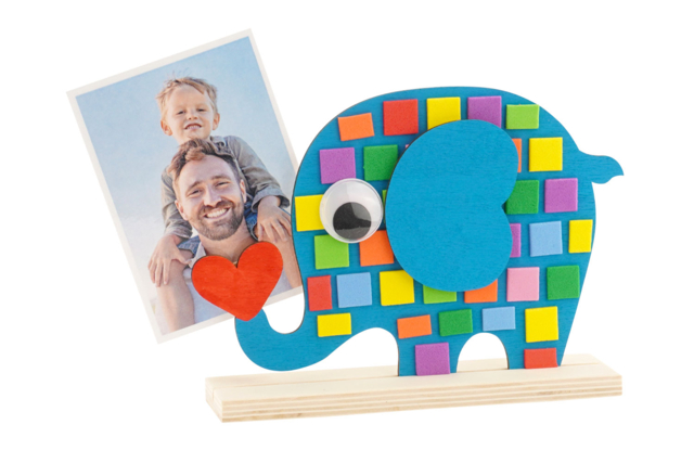 Porte-photo Éléphant en bois  - Cadres photo en bois à décorer - 10doigts.fr