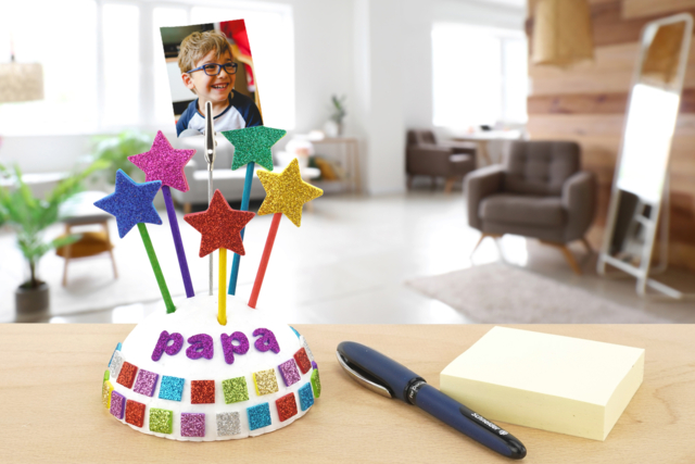 Porte-photo étoiles - Stickers mosaïques : l’art du collage de précision pour les enfants - 10doigts.fr