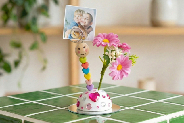 Porte-photo p'tit bonhomme - Perles enfant - 10doigts.fr